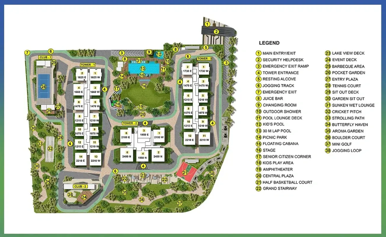 masterplan of Cybercity Westbrook, Kokapet